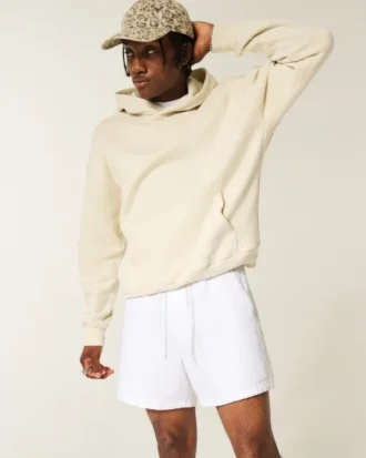 Linen-Blend-Seersucker-Shorts in mittlerer Länge
