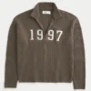Locker geschnittener Pullover mit Grafikprint und Reißverschluss