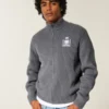 Locker geschnittener Sweater mit Grafik und Reißverschluss Locker geschnittener Sweater mit Grafik und Reißverschluss