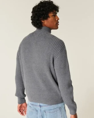 Locker geschnittener Sweater mit Grafik und Reißverschluss