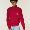 Locker sitzender Sweater mit Reißverschluss und Horseshoe-Grafik