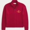 Locker sitzender Sweater mit Reißverschluss und Horseshoe-Grafik