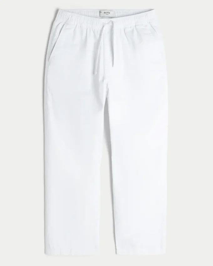 Lockere Pull-On-Hose aus Leinenmischung Lockere Pull-On-Hose aus Leinenmischung