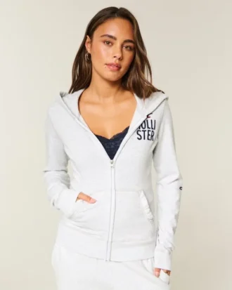 Logo-Grafik-Kapuzenjacke mit Reißverschluss Logo-Grafik-Kapuzenjacke mit Reißverschluss