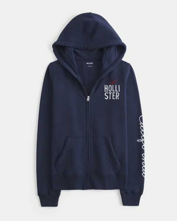 Logo-Grafik-Kapuzenjacke mit Reißverschluss Logo-Grafik-Kapuzenjacke mit Reißverschluss