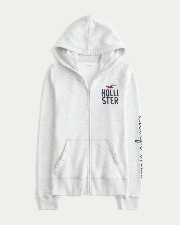 Logo-Grafik-Kapuzenjacke mit Reißverschluss Logo-Grafik-Kapuzenjacke mit Reißverschluss