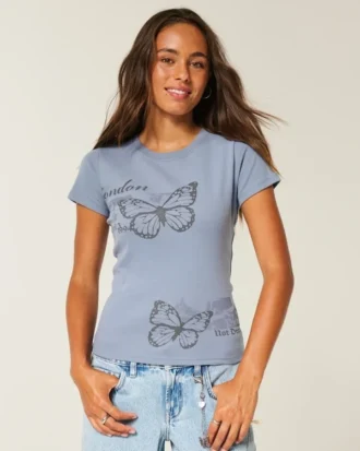 London Butterfly Graphic Baby-T-Shirt