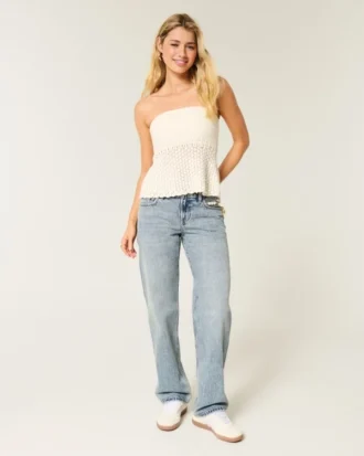 Low-Rise-Jeans in mittlerer Waschung Low-Rise-Jeans in mittlerer Waschung