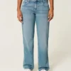 Low-Rise-Jeans in mittlerer Waschung mit entspanntem, geradem Schnitt