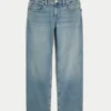 Low-Rise-Jeans in mittlerer Waschung mit entspanntem, geradem Schnitt