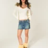 Low-Rise-Minirock aus besticktem Denim Low-Rise-Minirock aus besticktem Denim