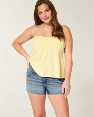 Low-Rise-Shorts in mittlerer Waschung