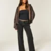 Low-Rise Washed Black Baggy Jeans