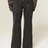 Low-Rise Washed Black Baggy Jeans