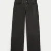 Low-Rise Washed Black Baggy Jeans
