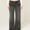 Low-Rise Y2K Washed Black Baggy Jeans