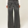 Low-Rise Y2K Washed Black Baggy Jeans