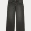 Low-Rise Y2K Washed Black Baggy Jeans