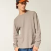 Lässiges langärmeliges Thermoshirt mit Rundhalsausschnitt Lässiges langärmeliges Thermoshirt mit Rundhalsausschnitt