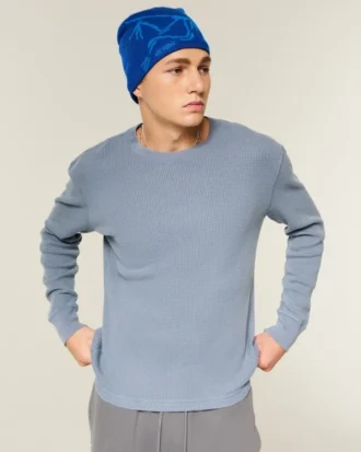 Lässiges langärmeliges Thermoshirt mit Rundhalsausschnitt