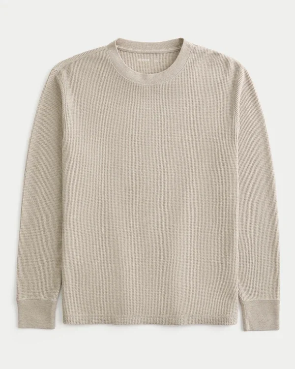 Lässiges langärmeliges Thermoshirt mit Rundhalsausschnitt Lässiges langärmeliges Thermoshirt mit Rundhalsausschnitt