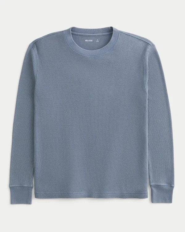 Lässiges langärmeliges Thermoshirt mit Rundhalsausschnitt Lässiges langärmeliges Thermoshirt mit Rundhalsausschnitt