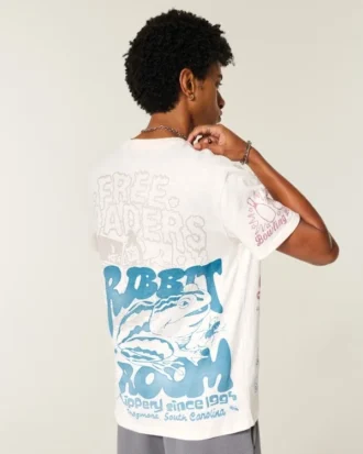 Lässiges T-Shirt mit gemischtem Grafikprint