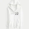 Malibu-Grafik-Hoodie mit Waffelfutter und Reißverschluss Malibu-Grafik-Hoodie mit Waffelfutter und Reißverschluss
