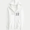 Malibu-Grafik-Hoodie mit Waffelfutter und Reißverschluss Malibu-Grafik-Hoodie mit Waffelfutter und Reißverschluss