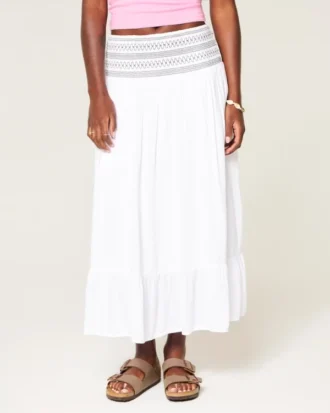 Maxirock mit gesmokter Taille