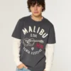 Mehrlagiges Langarm-T-Shirt mit Logo-Grafik Mehrlagiges Langarm-T-Shirt mit Logo-Grafik