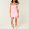 Mesh-Bodycon-Kleid mit schulterfreiem Ausschnitt Mesh-Bodycon-Kleid mit schulterfreiem Ausschnitt