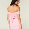 Mesh-Bodycon-Kleid mit schulterfreiem Ausschnitt Mesh-Bodycon-Kleid mit schulterfreiem Ausschnitt