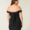 Mesh-Bodycon-Kleid mit schulterfreiem Ausschnitt Mesh-Bodycon-Kleid mit schulterfreiem Ausschnitt