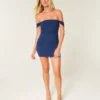 Mesh-Bodycon-Kleid mit schulterfreiem Ausschnitt Mesh-Bodycon-Kleid mit schulterfreiem Ausschnitt