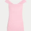 Mesh-Bodycon-Kleid mit schulterfreiem Ausschnitt Mesh-Bodycon-Kleid mit schulterfreiem Ausschnitt