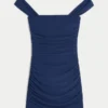 Mesh-Bodycon-Kleid mit schulterfreiem Ausschnitt Mesh-Bodycon-Kleid mit schulterfreiem Ausschnitt