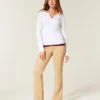 Mid-Rise-Jeans in Khaki mit Bootcut