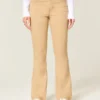 Mid-Rise-Jeans in Khaki mit Bootcut