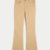 Mid-Rise-Jeans in Khaki mit Bootcut