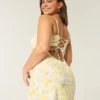 Midi-Kleid aus Leinenmischung mit offenem Rücken Midi-Kleid aus Leinenmischung mit offenem Rücken