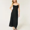 Midi-Kleid aus Leinenmischung mit offenem Rücken Midi-Kleid aus Leinenmischung mit offenem Rücken