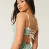 Midi-Kleid aus Leinenmischung mit offenem Rücken Midi-Kleid aus Leinenmischung mit offenem Rücken