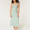 Midi-Kleid aus Leinenmischung mit offenem Rücken Midi-Kleid aus Leinenmischung mit offenem Rücken