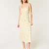 Midi-Kleid aus Leinenmischung mit offenem Rücken Midi-Kleid aus Leinenmischung mit offenem Rücken
