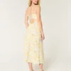 Midi-Kleid aus Leinenmischung mit offenem Rücken Midi-Kleid aus Leinenmischung mit offenem Rücken