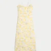Midi-Kleid aus Leinenmischung mit offenem Rücken Midi-Kleid aus Leinenmischung mit offenem Rücken