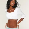 Mini-Crop-Top mit Dreiviertelärmeln Mini-Crop-Top mit Dreiviertelärmeln