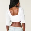 Mini-Crop-Top mit Dreiviertelärmeln Mini-Crop-Top mit Dreiviertelärmeln