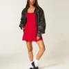 Mini-Kleid aus beflocktem Chiffon